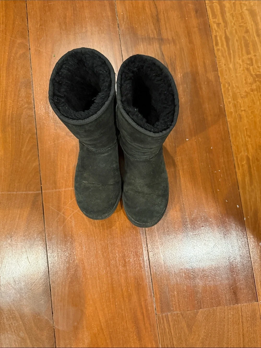 UGG Black Short Shearling-Lined Winter Boots